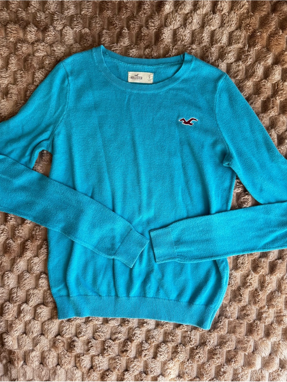 Hollister Women's Blue 2000s Crewneck Sweater Size Small